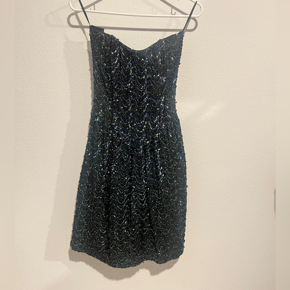 Vintage Gunne Sax x Jessica McClintock  Corset Sequin mini dress